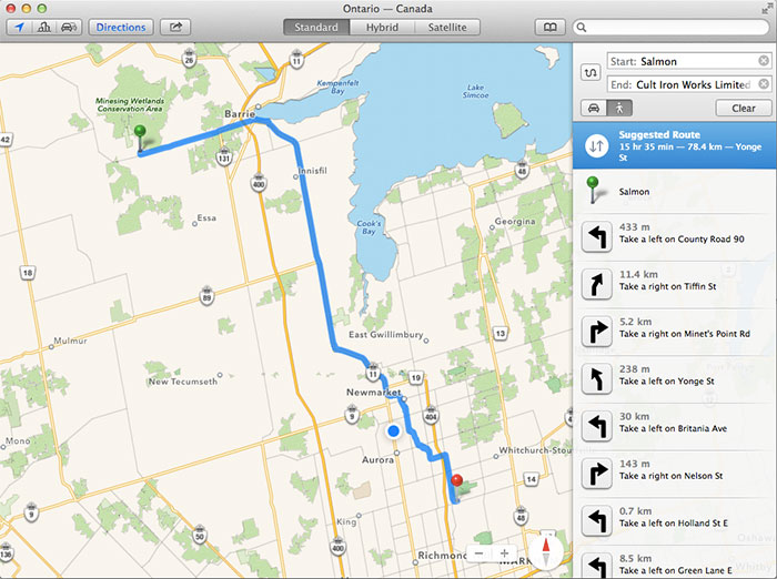 Прокладывание маршрута на карте