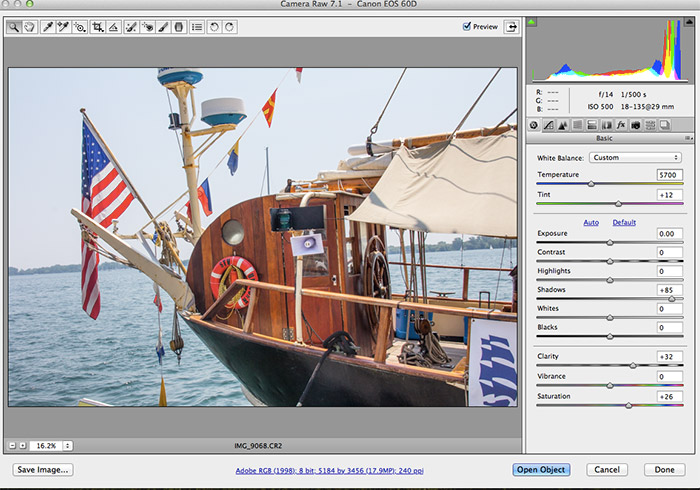 Улучшение фотографии в Camera Raw